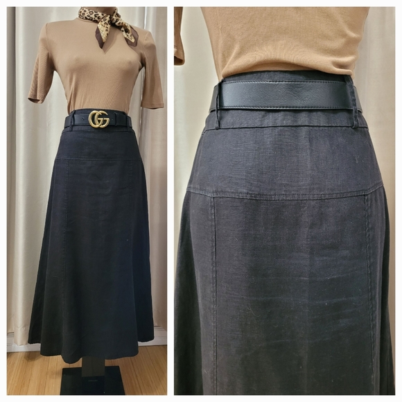 Linen MAXI Skirt/ M / 8 - Picture 3 of 4
